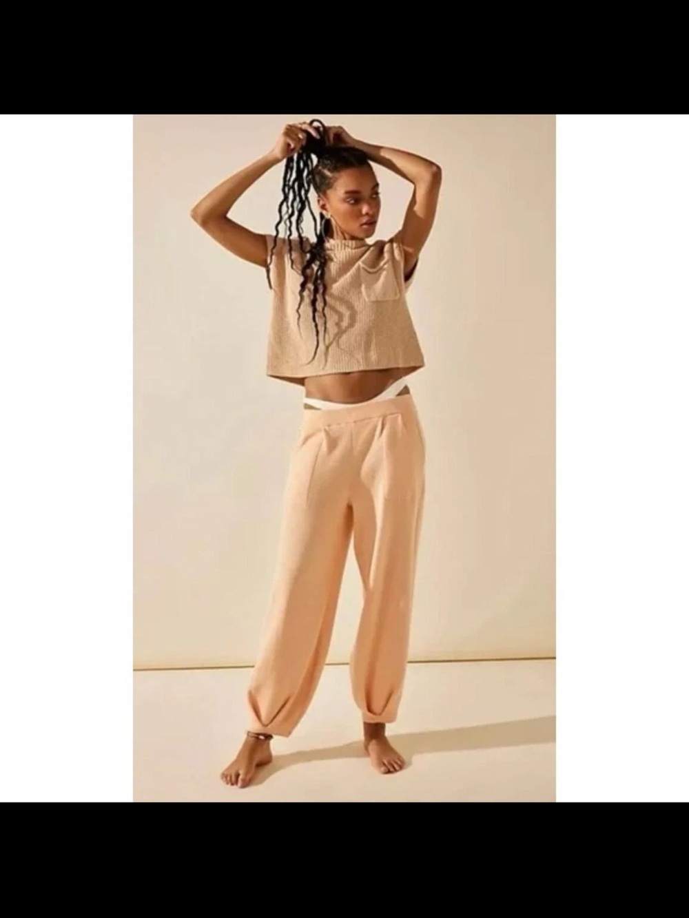 Free People Beach Freya Knit Pants Peach Orange Boho Preppy Womens XS